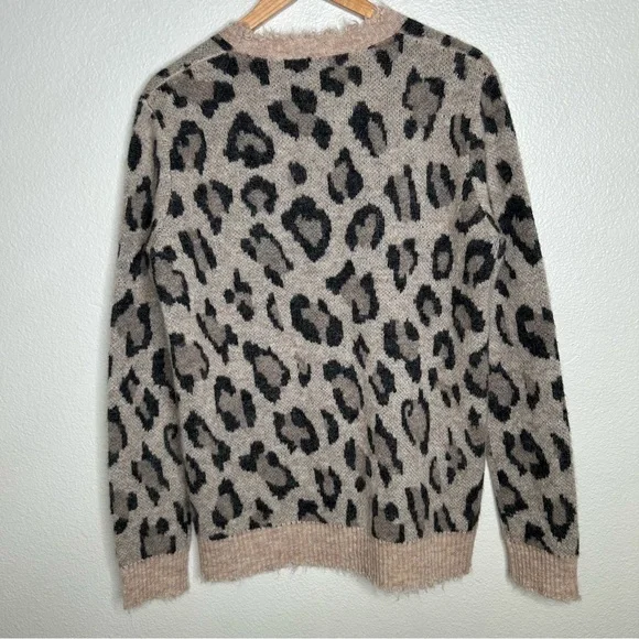 R13 Leopard Crewneck Sweater extra small